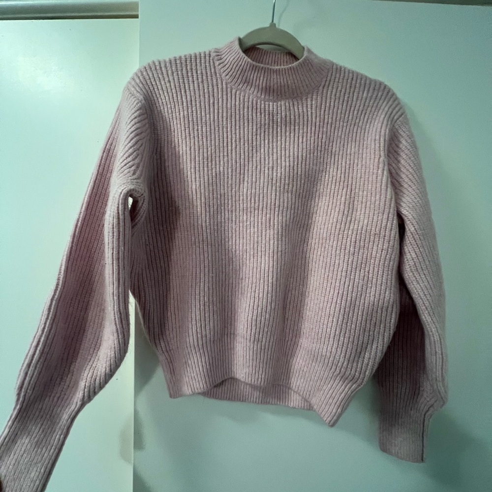 Pink Ribbed Women's Sweater - Picture 4 of 5